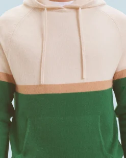 FROM FUTURE Pull Hoodie Color Block ForestGreen Online