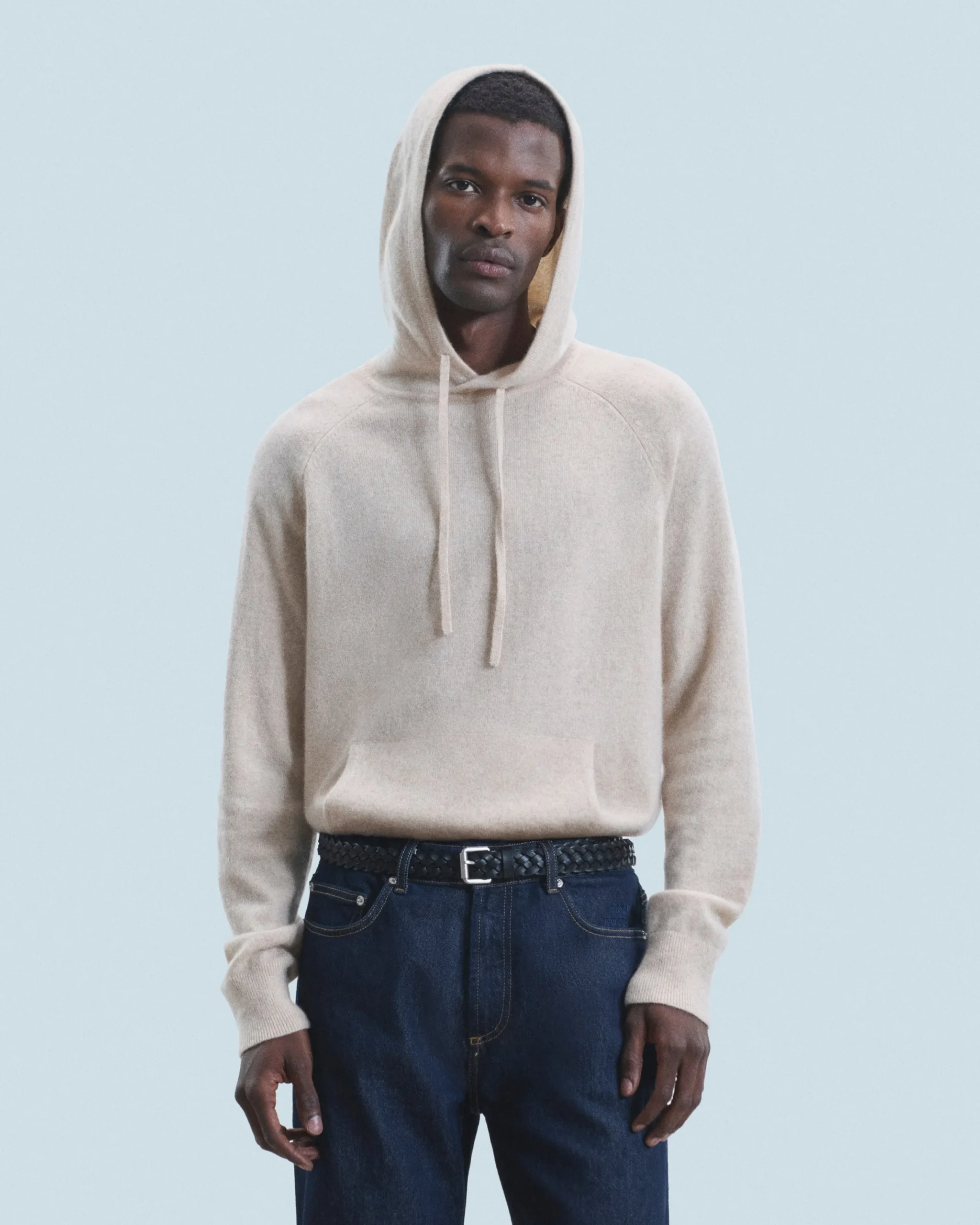 FROM FUTURE Pull Hoodie Oversize Léger BeigeChiné New