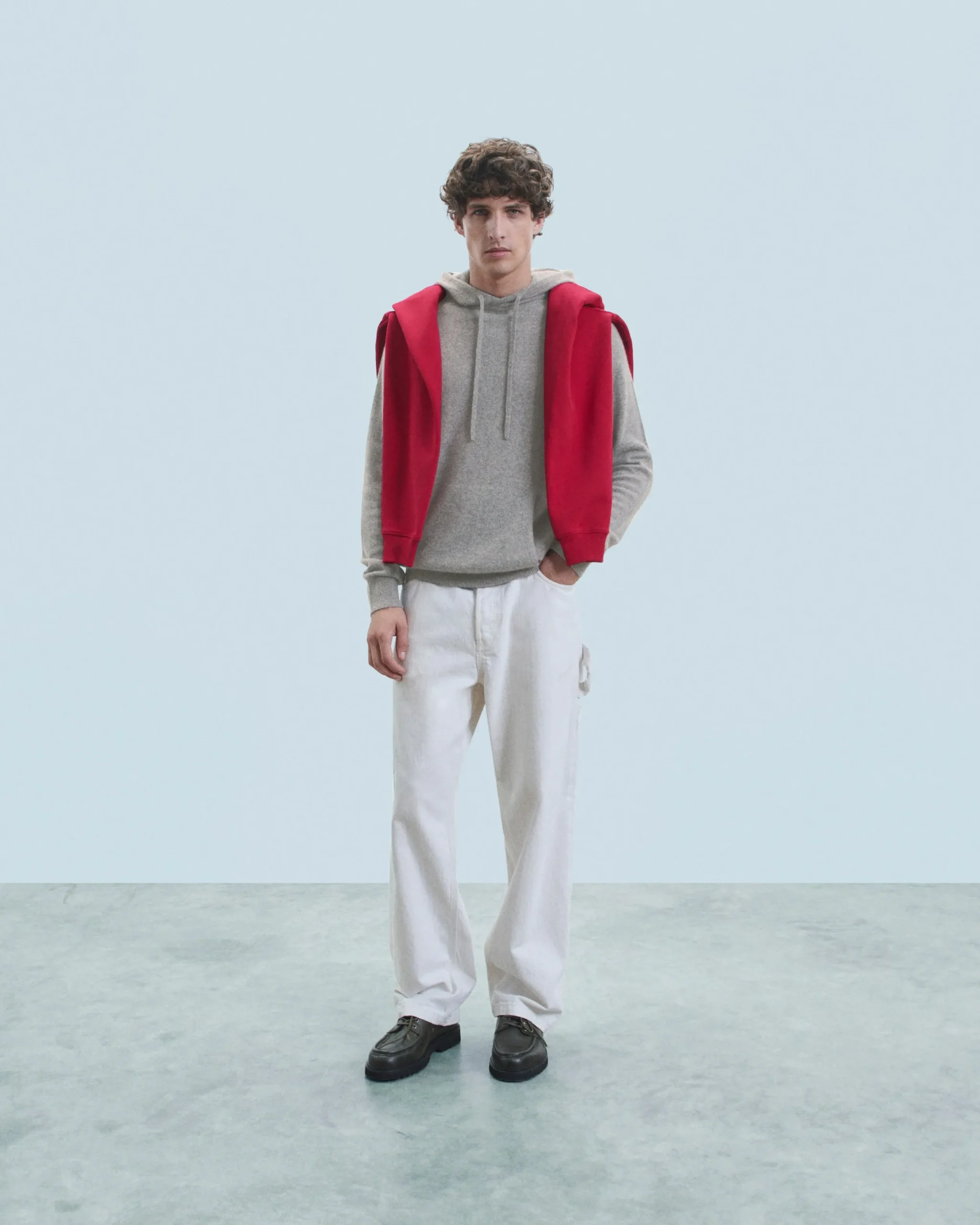FROM FUTURE Pull Hoodie Oversize Léger GrisChinéFoncé Outlet