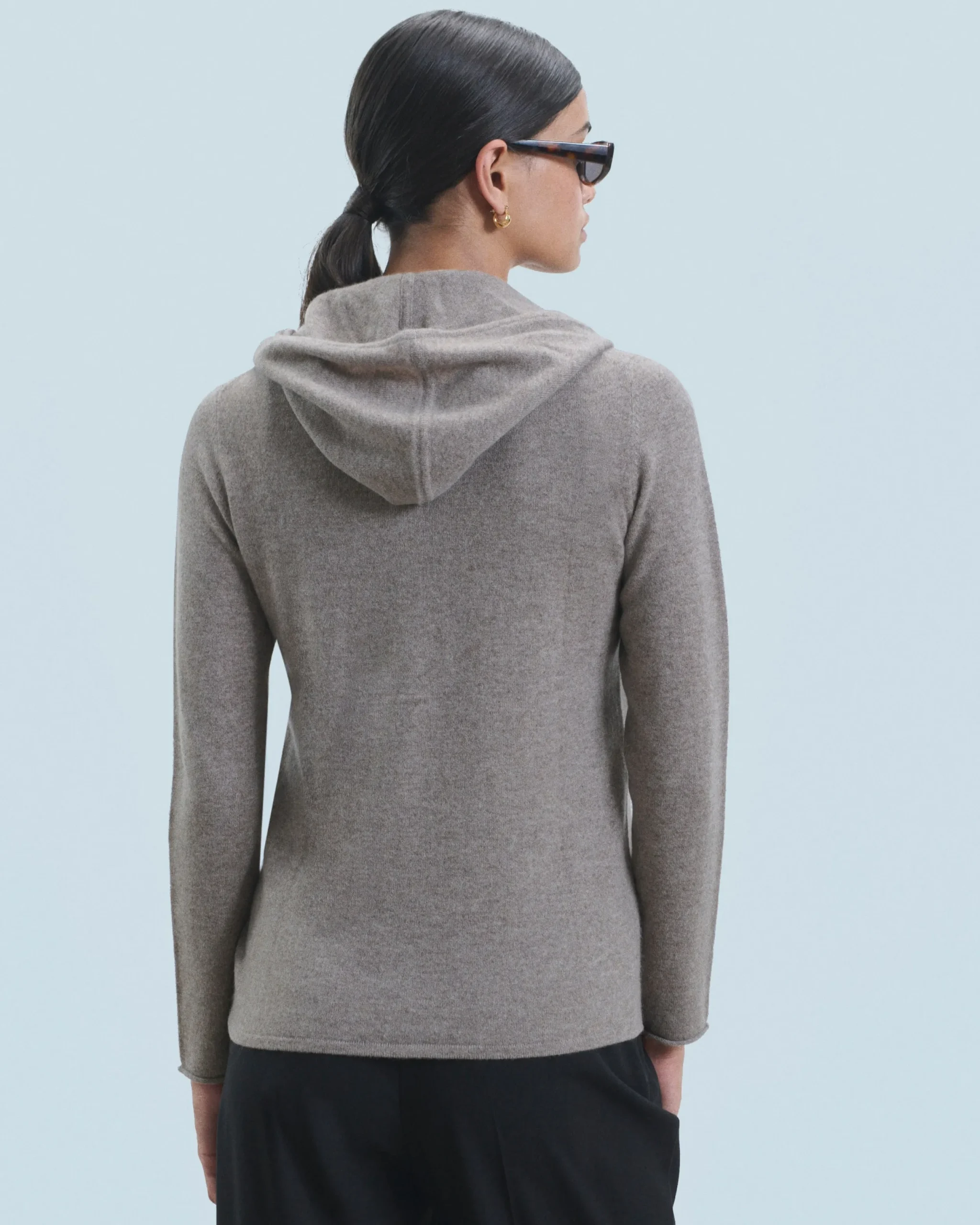 FROM FUTURE Pull Hoodie Zippé TaupeChiné Sale