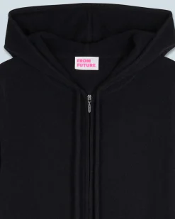 FROM FUTURE Pull Hoodie Zippé Noir Flash Sale