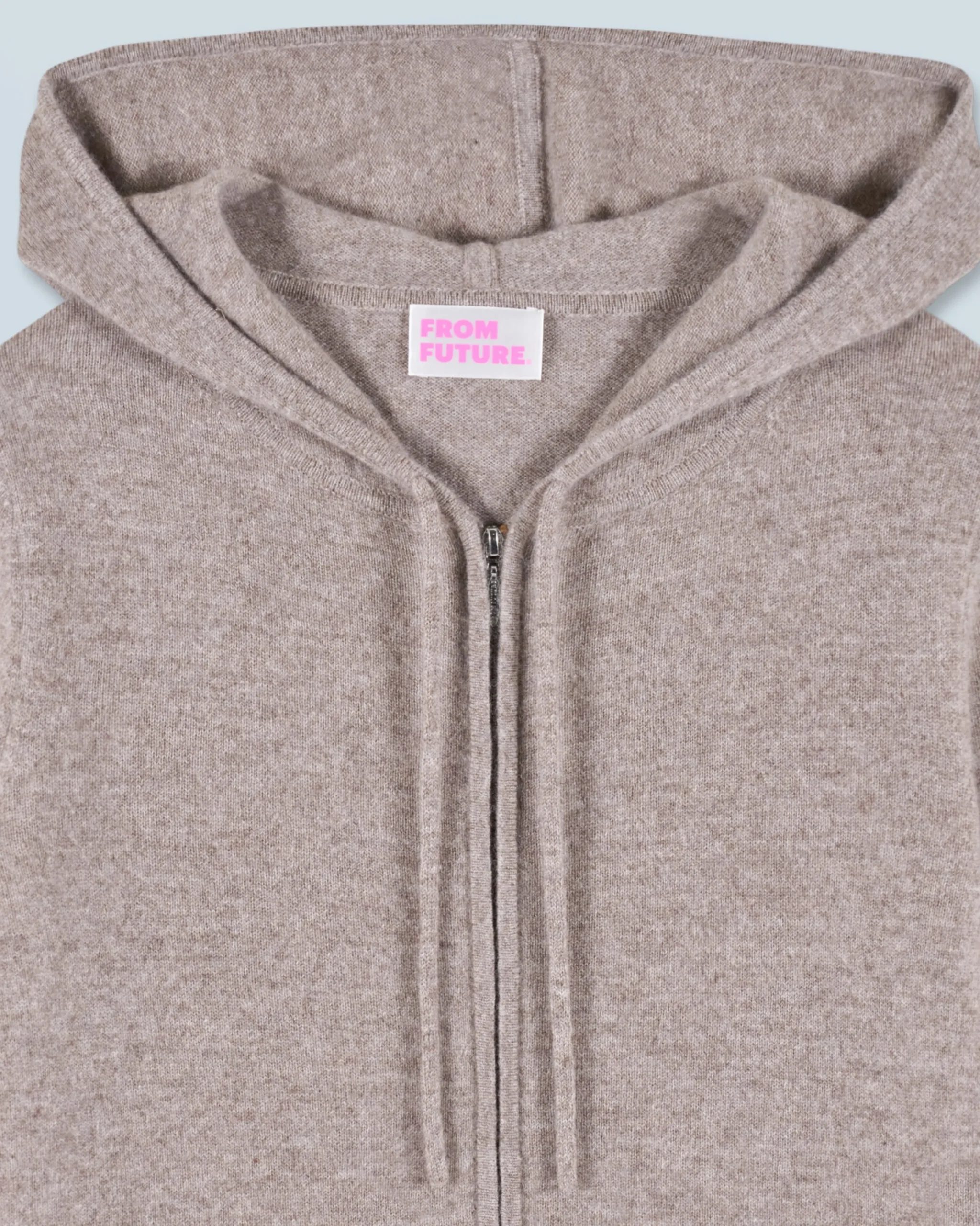 FROM FUTURE Pull Hoodie Zippé TaupeChiné Sale