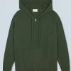 FROM FUTURE Pull Hoodie Zippé Basique Kaki New