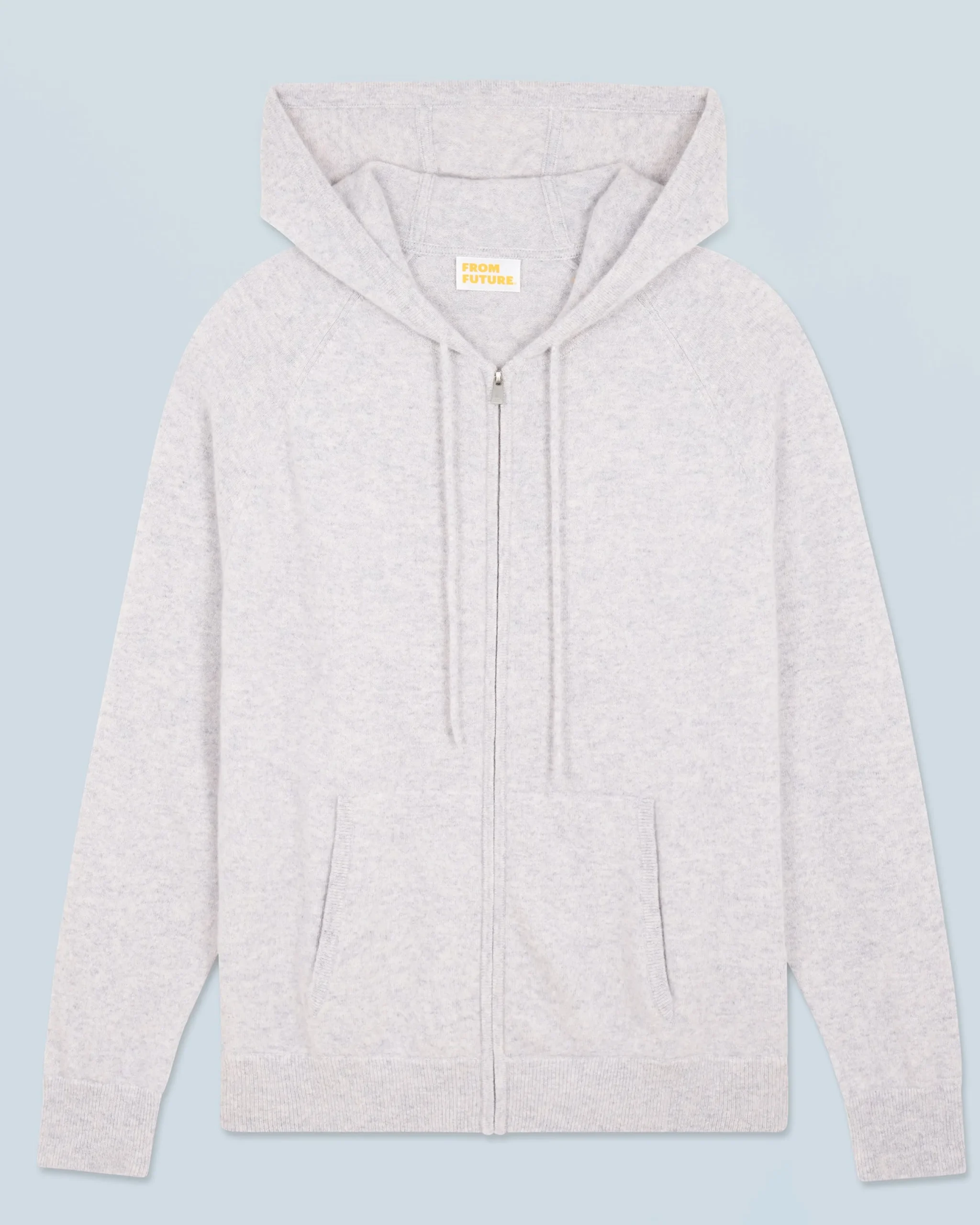 FROM FUTURE Pull Hoodie Zippé Basique GrisChinéClair Flash Sale