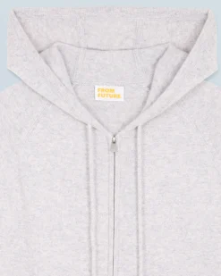 FROM FUTURE Pull Hoodie Zippé Basique GrisChinéClair Flash Sale