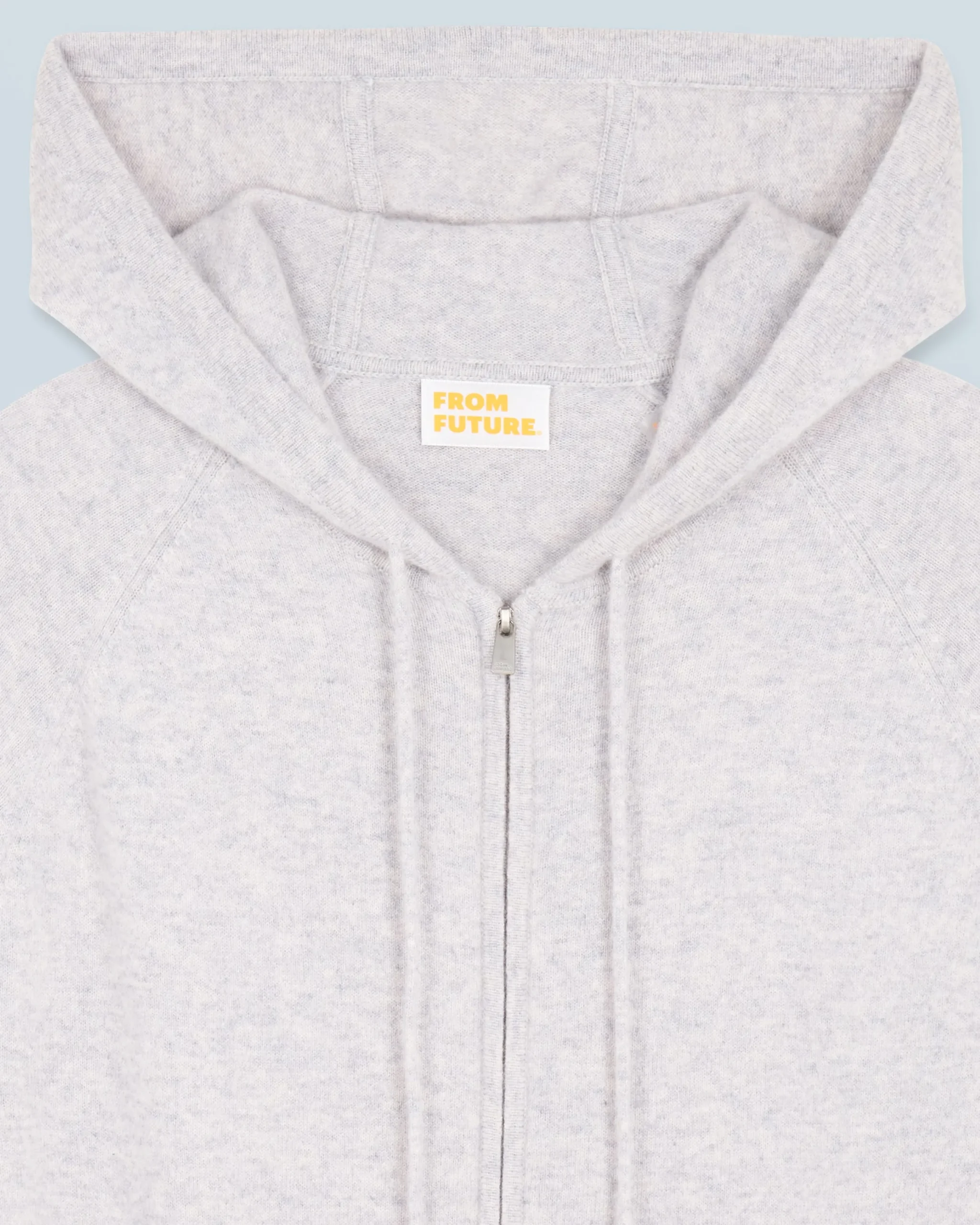 FROM FUTURE Pull Hoodie Zippé Basique GrisChinéClair Flash Sale