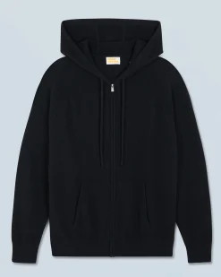 FROM FUTURE Pull Hoodie Zippé Basique Noir Cheap