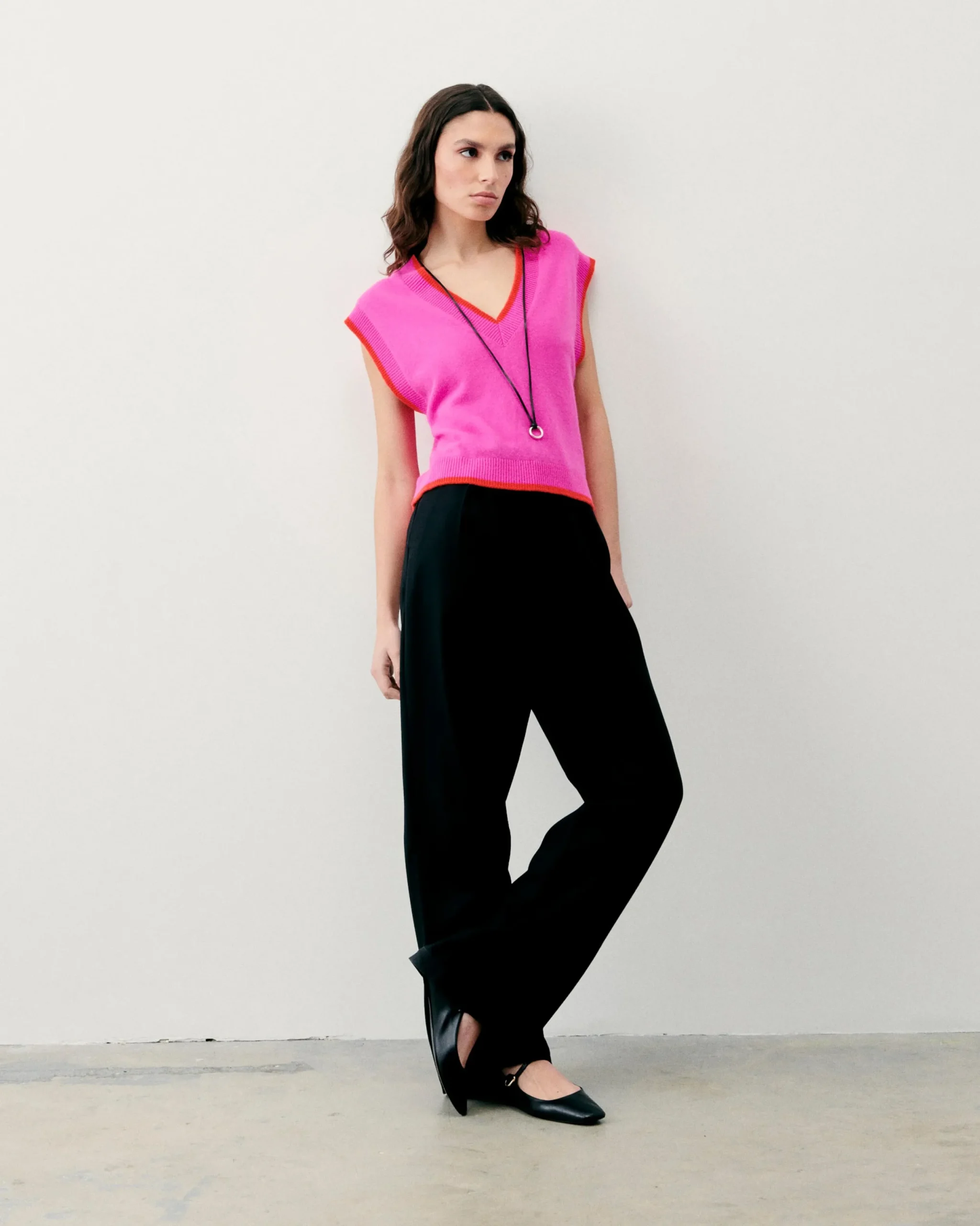 FROM FUTURE Pull Sans Manche Bicolore TropicalPink Cheap