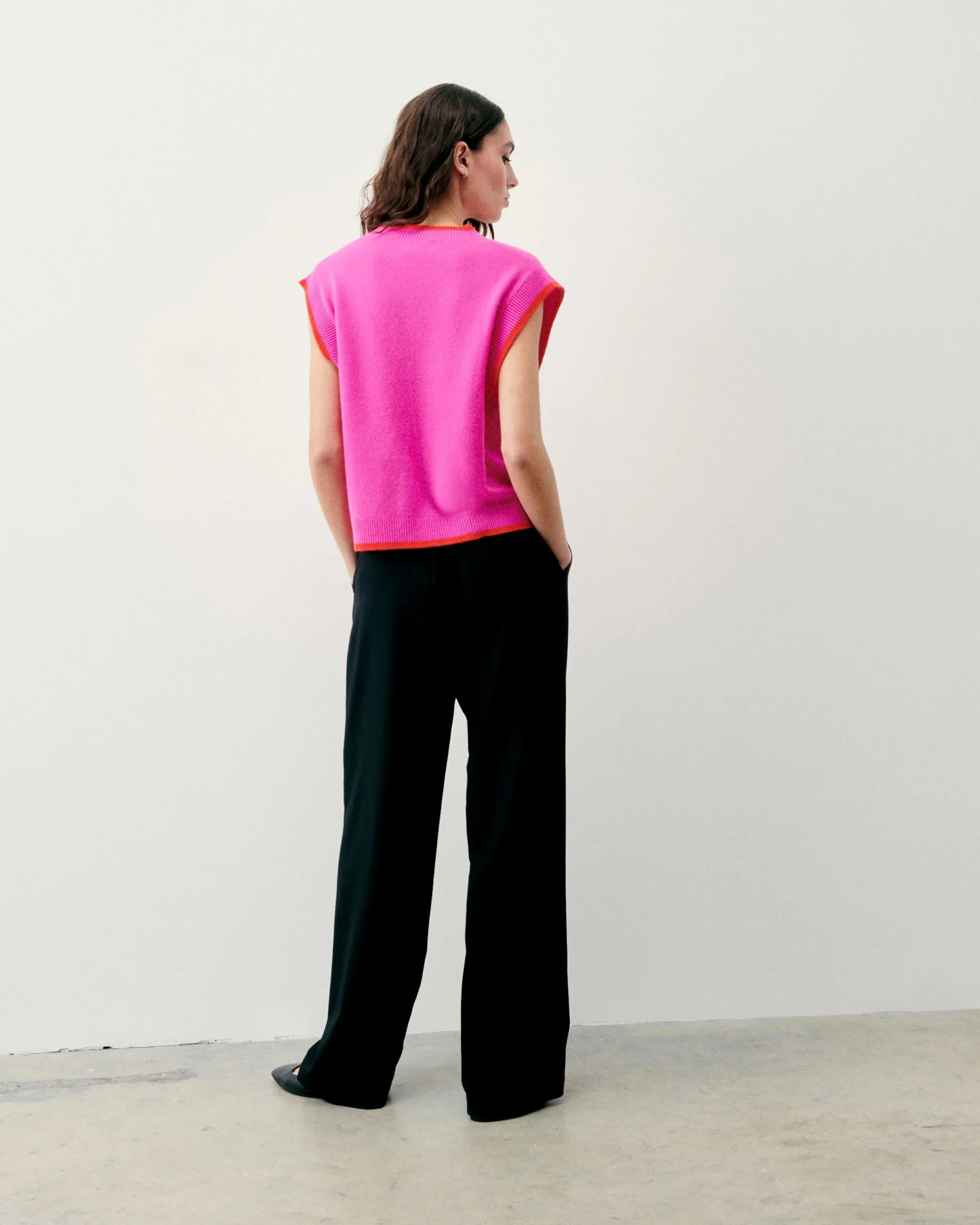 FROM FUTURE Pull Sans Manche Bicolore TropicalPink Cheap
