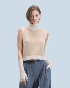 FROM FUTURE Pull Sans Manches Beige Sale