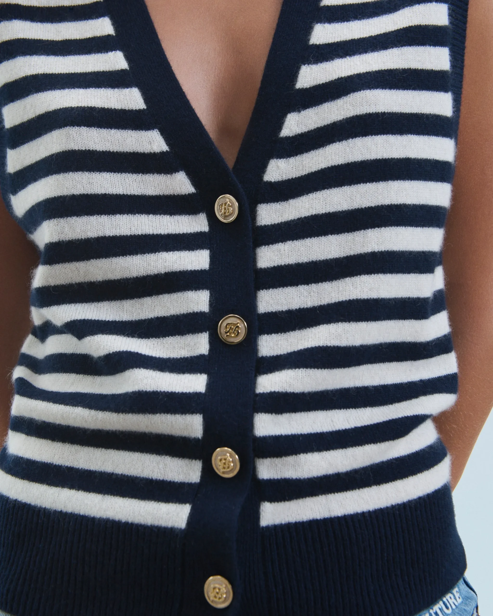FROM FUTURE Pull Sans Manches Navy Outlet