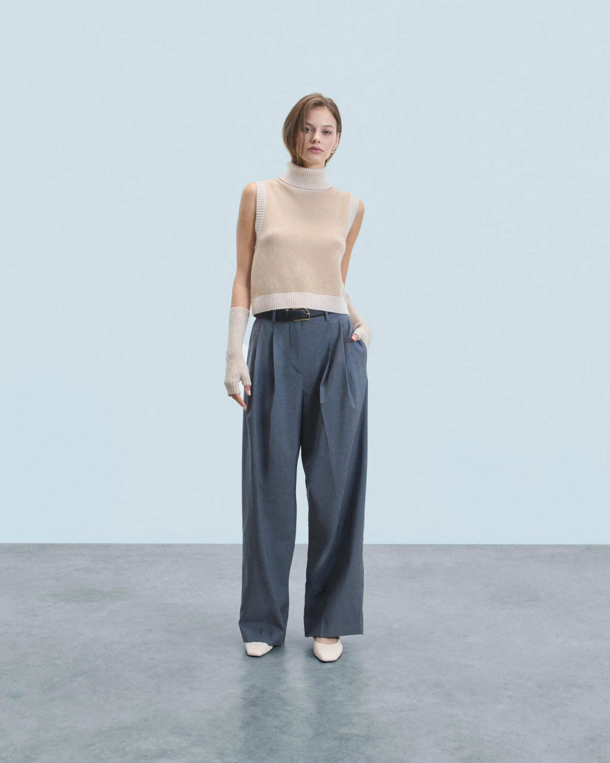 FROM FUTURE Pull Sans Manches Beige Sale