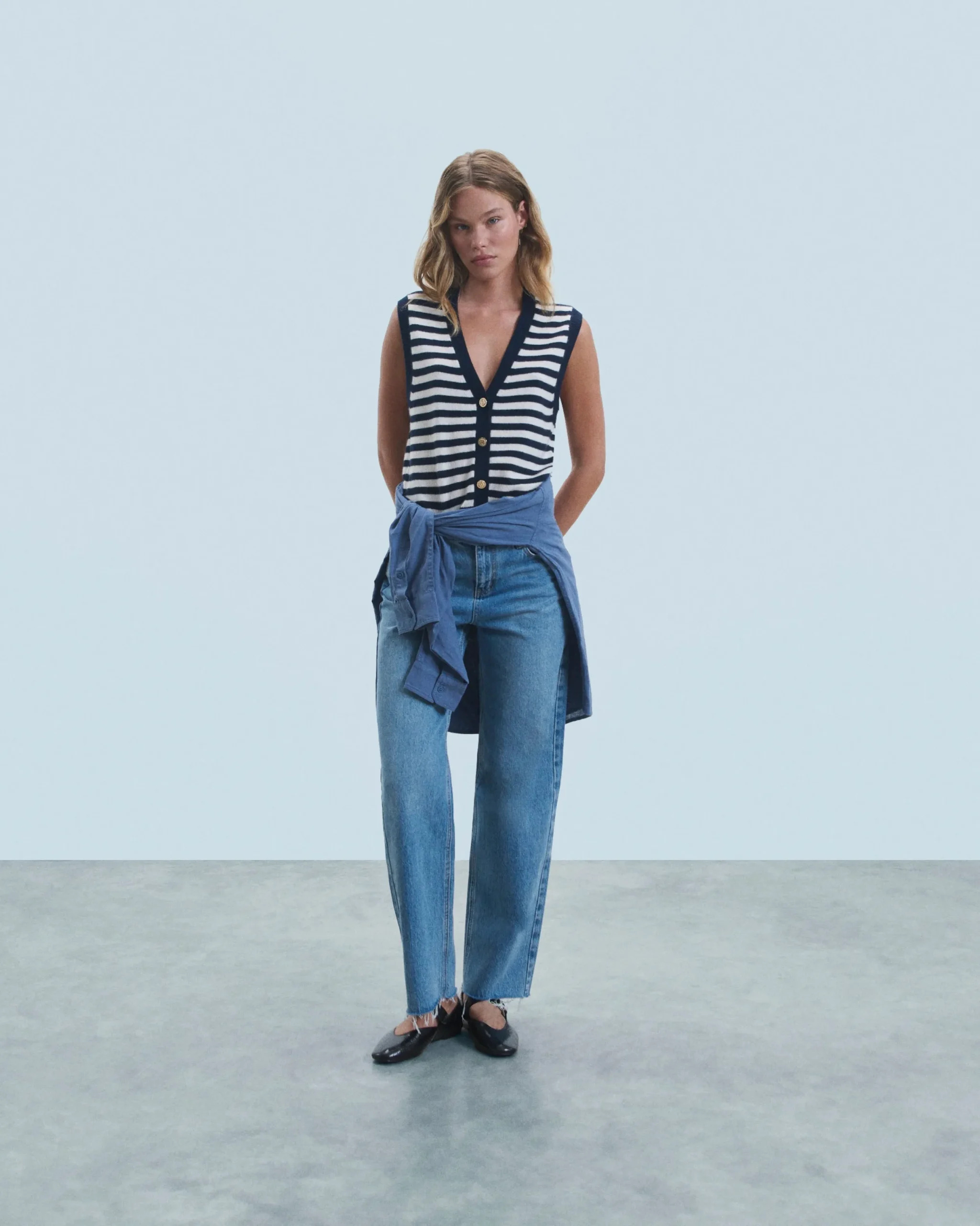 FROM FUTURE Pull Sans Manches Navy Outlet