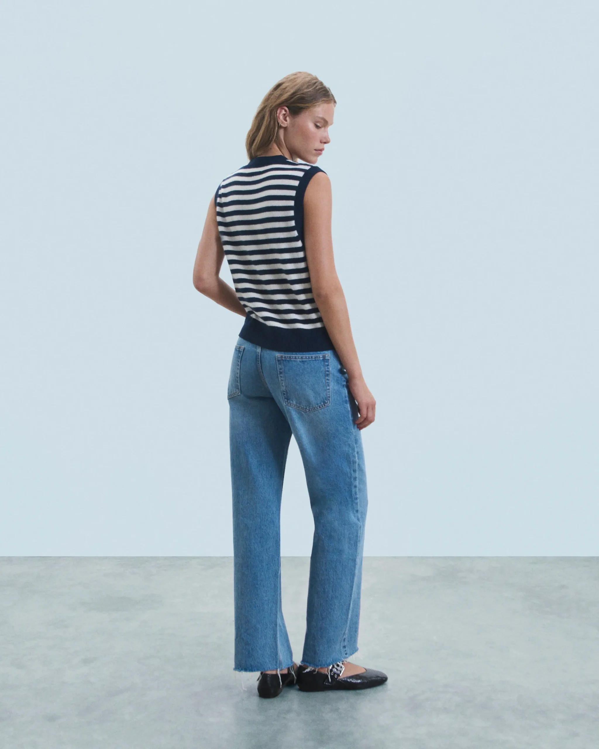 FROM FUTURE Pull Sans Manches Navy Outlet