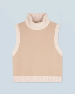 FROM FUTURE Pull Sans Manches Beige Sale