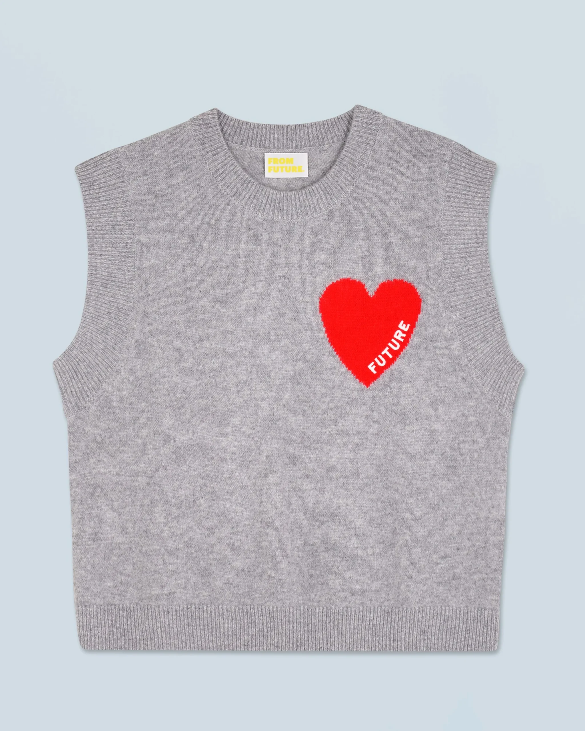 FROM FUTURE Pull Sans Manches Coeur Léger GrisChinéFoncé Discount