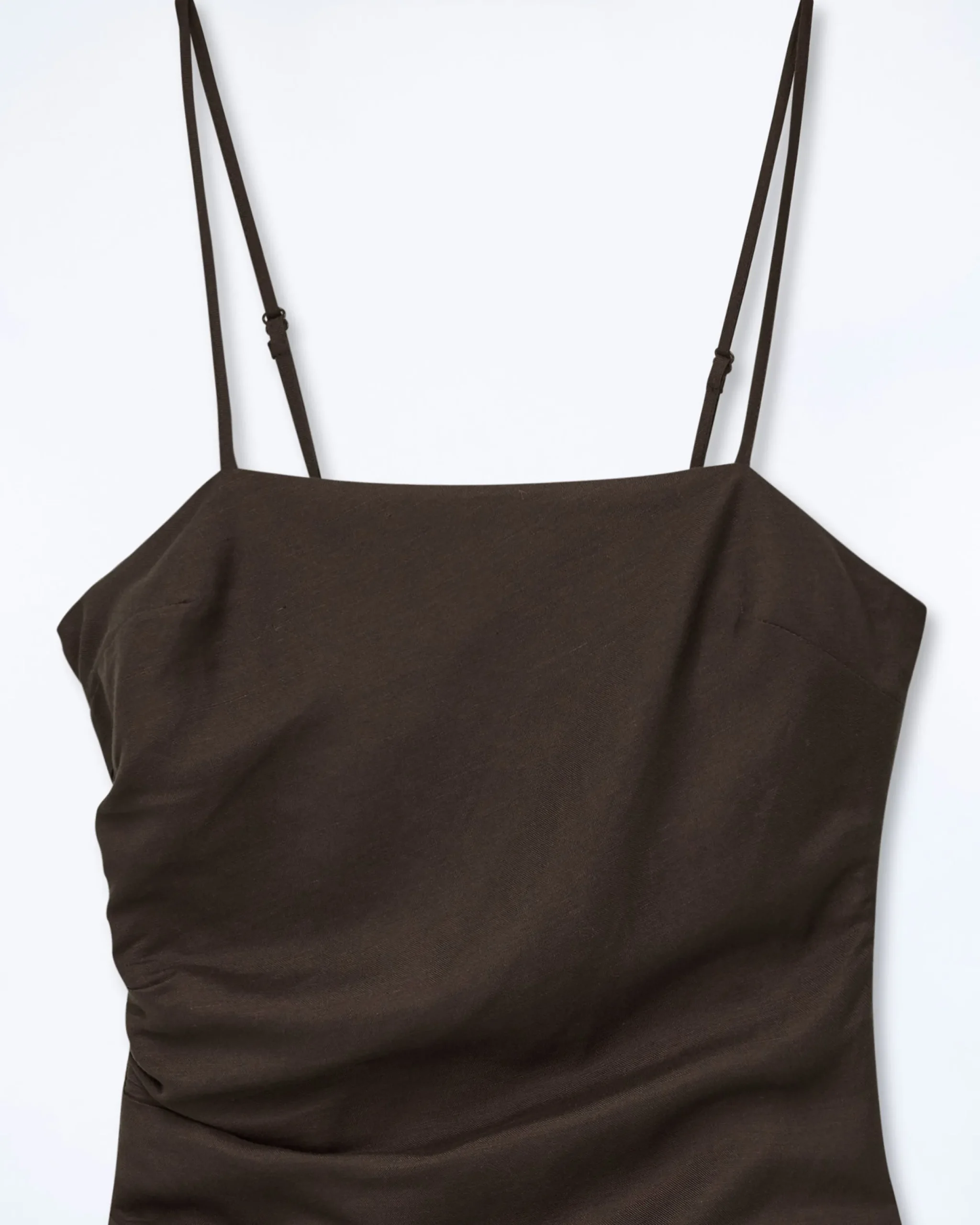 FROM FUTURE Robe Courte Bretelle Rivka Chocolat Clearance