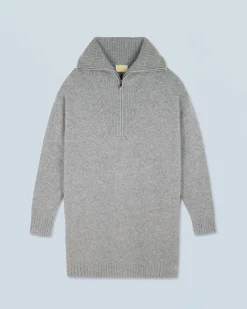 FROM FUTURE Robe Courte Manche Longue GrisChinéFoncé Clearance