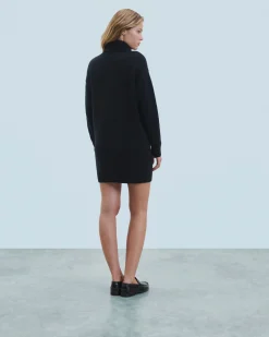 FROM FUTURE Robe Courte Manche Longue Noir Fashion