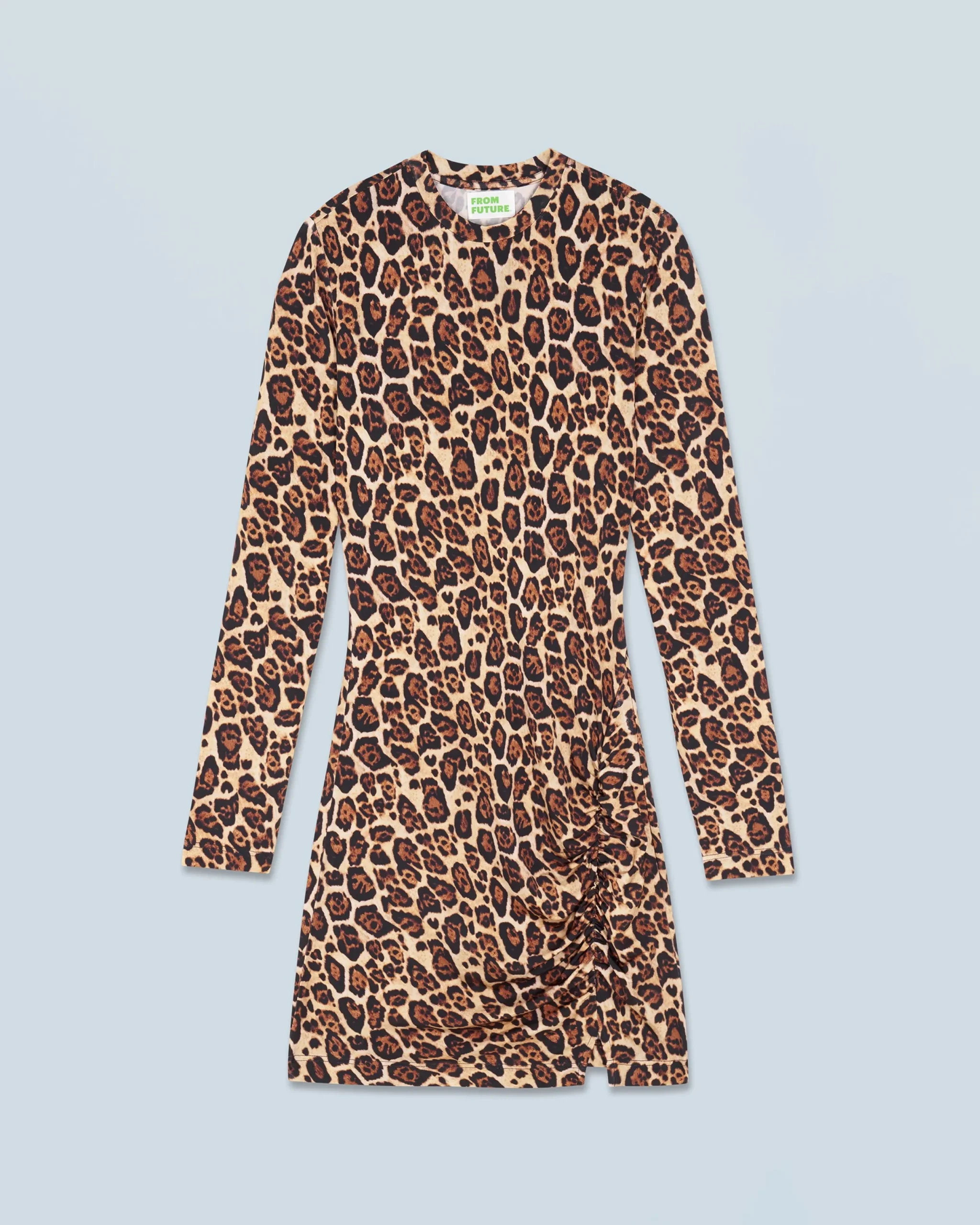 FROM FUTURE Robe Courte Manche Longue Jersey HotLeopard New