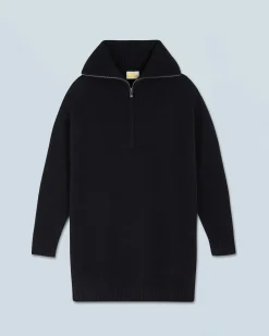FROM FUTURE Robe Courte Manche Longue Noir Fashion
