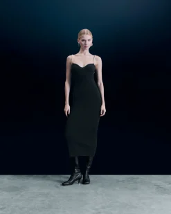 FROM FUTURE Robe Longue Bretelle Noir Outlet