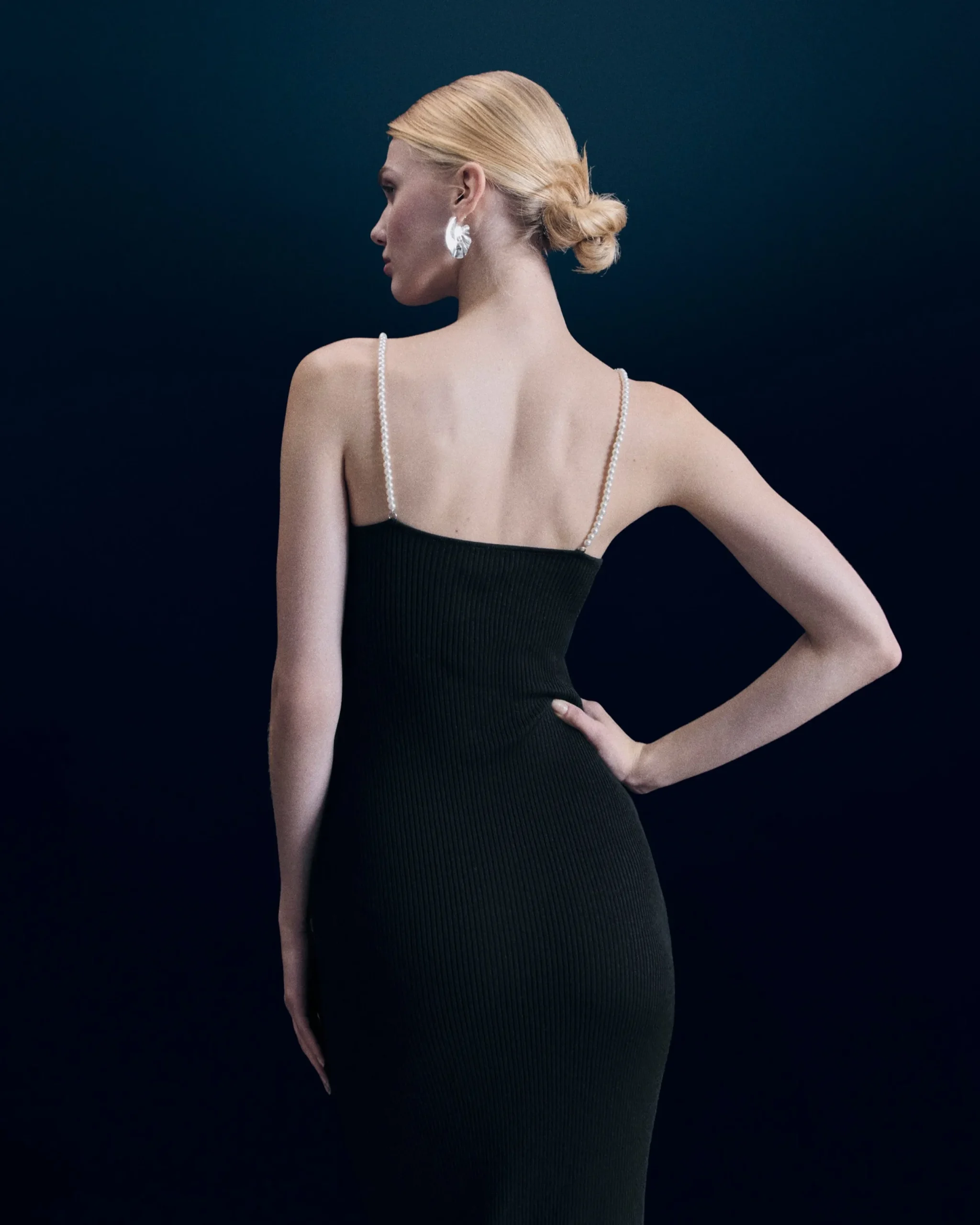 FROM FUTURE Robe Longue Bretelle Noir Outlet