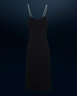FROM FUTURE Robe Longue Bretelle Noir Outlet