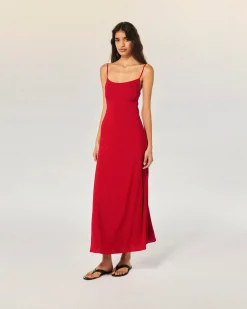 FROM FUTURE Robe Longue Bretelle Ilona Red Store