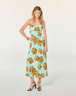 FROM FUTURE Robe Longue Bretelle Ilona OrangeSky Hot