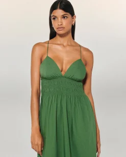 FROM FUTURE Robe Longue Bretelle Liah Kaki Sale