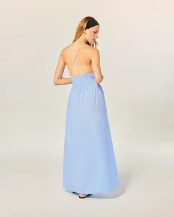 FROM FUTURE Robe Longue Bretelle Liah BabyBlue Flash Sale