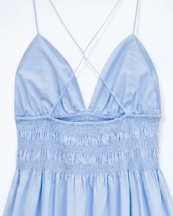 FROM FUTURE Robe Longue Bretelle Liah BabyBlue Flash Sale