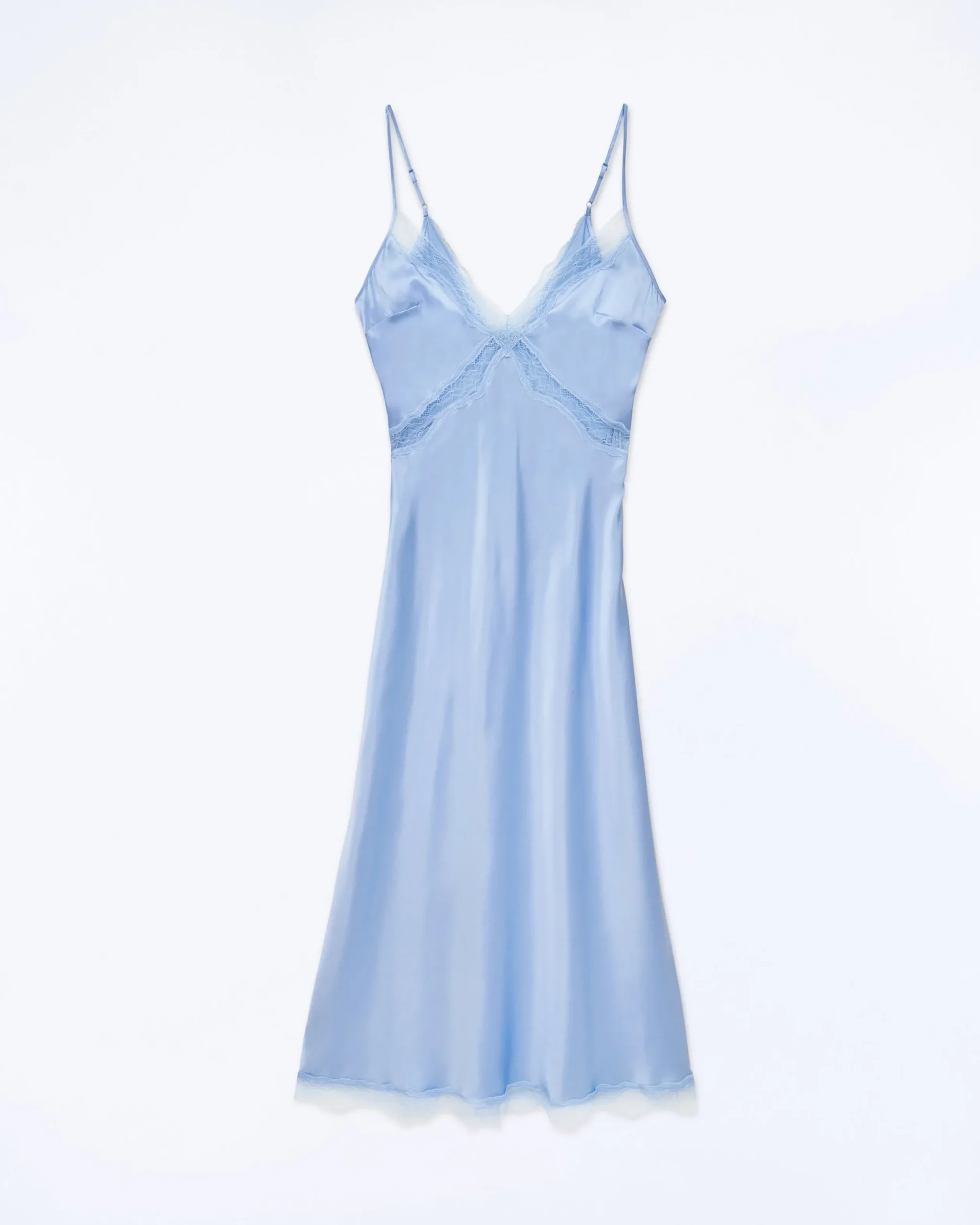 FROM FUTURE Robe Longue Bretelle Lila BabyBlue Best Sale
