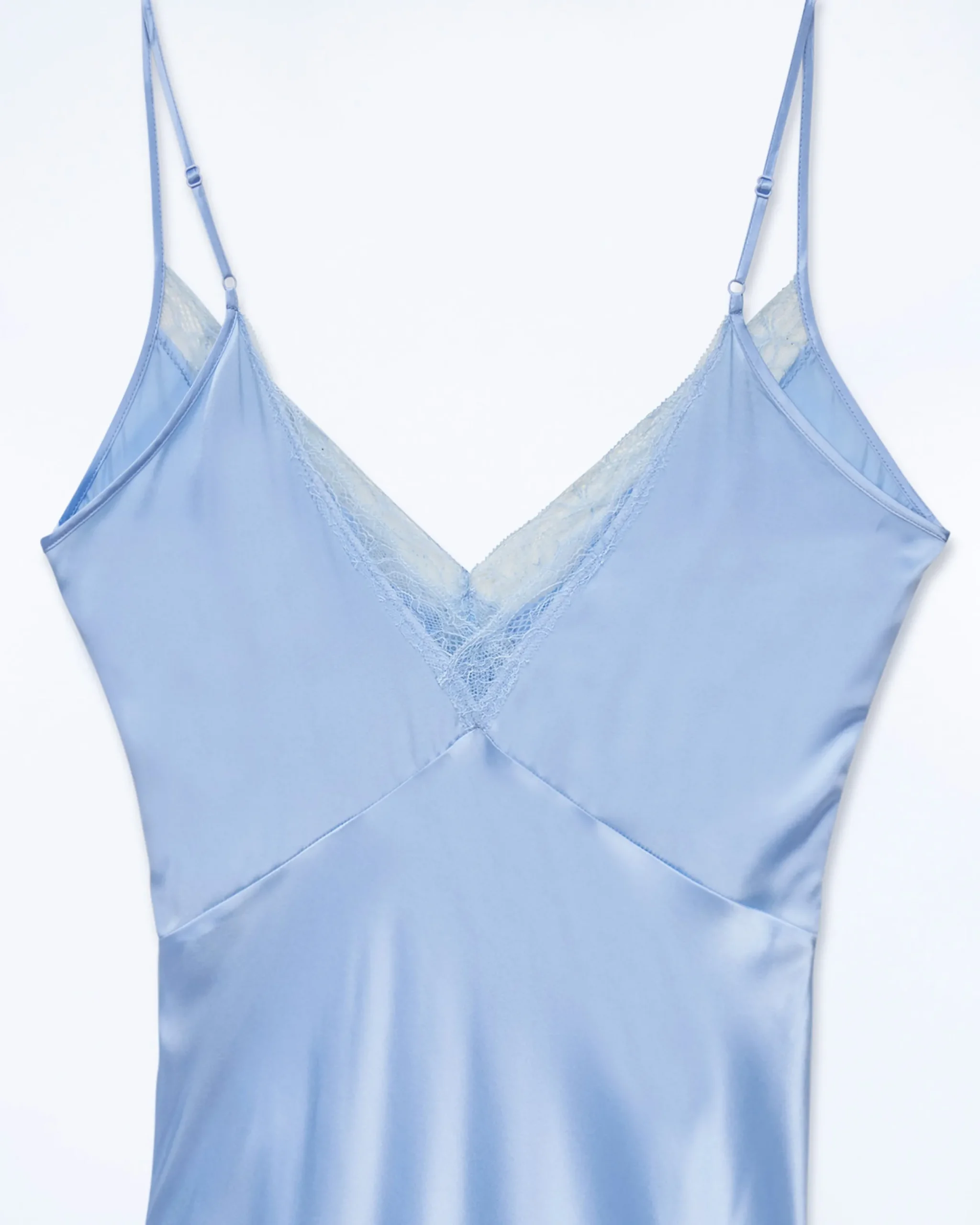 FROM FUTURE Robe Longue Bretelle Lila BabyBlue Best Sale
