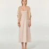 FROM FUTURE Robe Longue Bretelle Mara BeigeRayé Best Sale