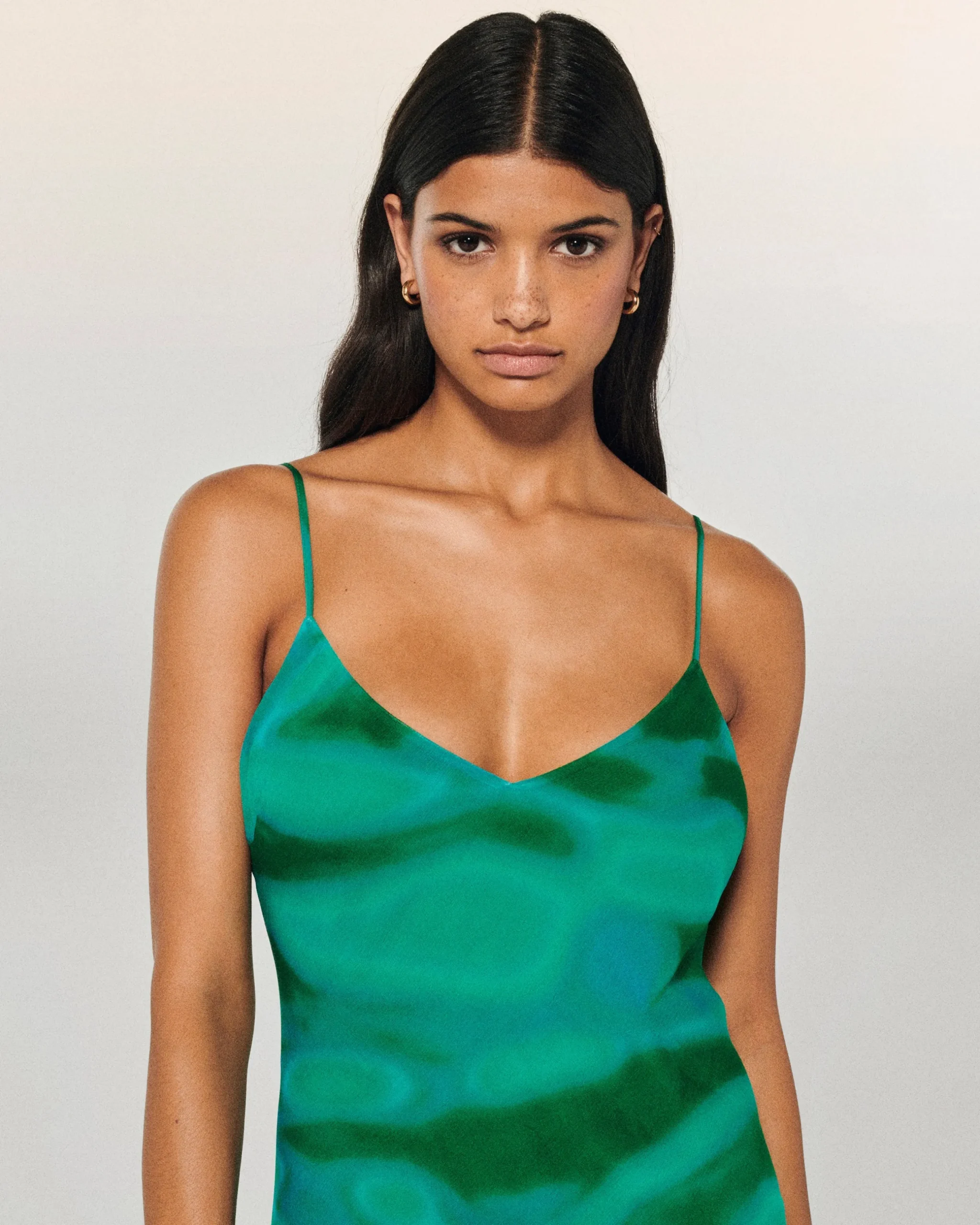 FROM FUTURE Robe Longue Bretelle Mousseline MarvelousGreen Fashion