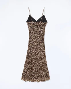FROM FUTURE Robe Longue Bretelle Mousseline WinterLeopard Best Sale