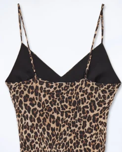 FROM FUTURE Robe Longue Bretelle Mousseline WinterLeopard Best Sale