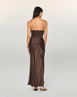 FROM FUTURE Robe Longue Bretelle Naia Chocolat Shop