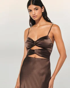 FROM FUTURE Robe Longue Bretelle Naia Chocolat Shop