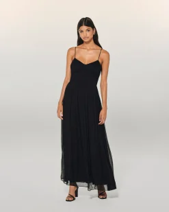 FROM FUTURE Robe Longue Bretelle Noah Noir Cheap