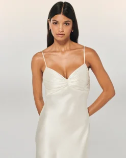 FROM FUTURE Robe Longue Bretelle Rosa Ecru Hot