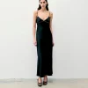 FROM FUTURE Robe Longue Bretelle Tess Noir Flash Sale