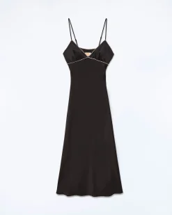 FROM FUTURE Robe Longue Bretelle Tess Noir Flash Sale