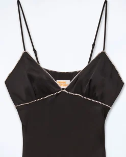 FROM FUTURE Robe Longue Bretelle Tess Noir Flash Sale