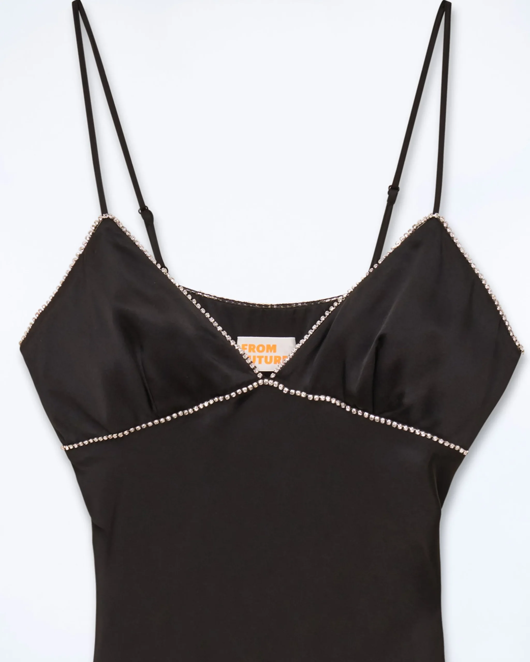 FROM FUTURE Robe Longue Bretelle Tess Noir Flash Sale