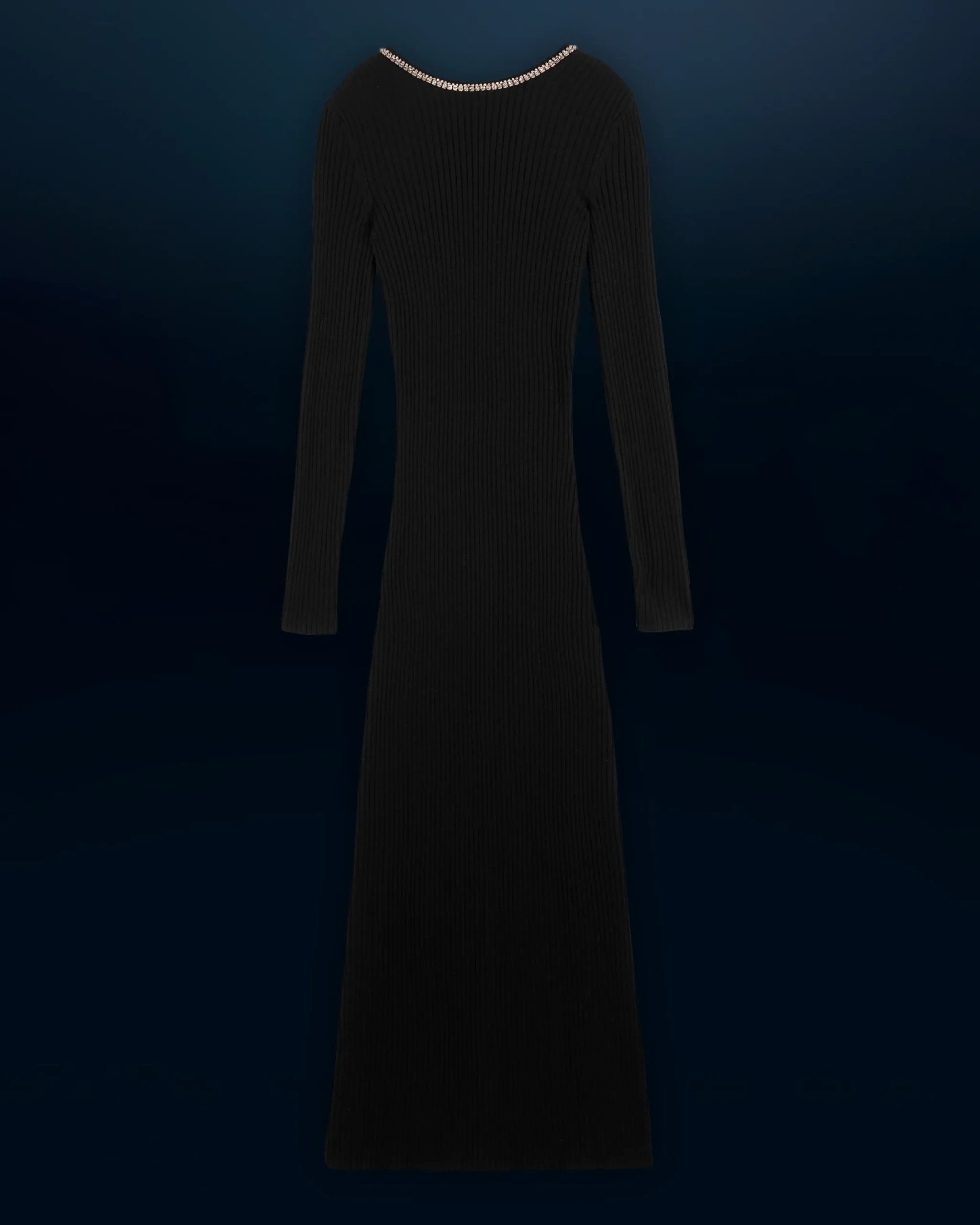 FROM FUTURE Robe Longue Manches Longues Noir Flash Sale