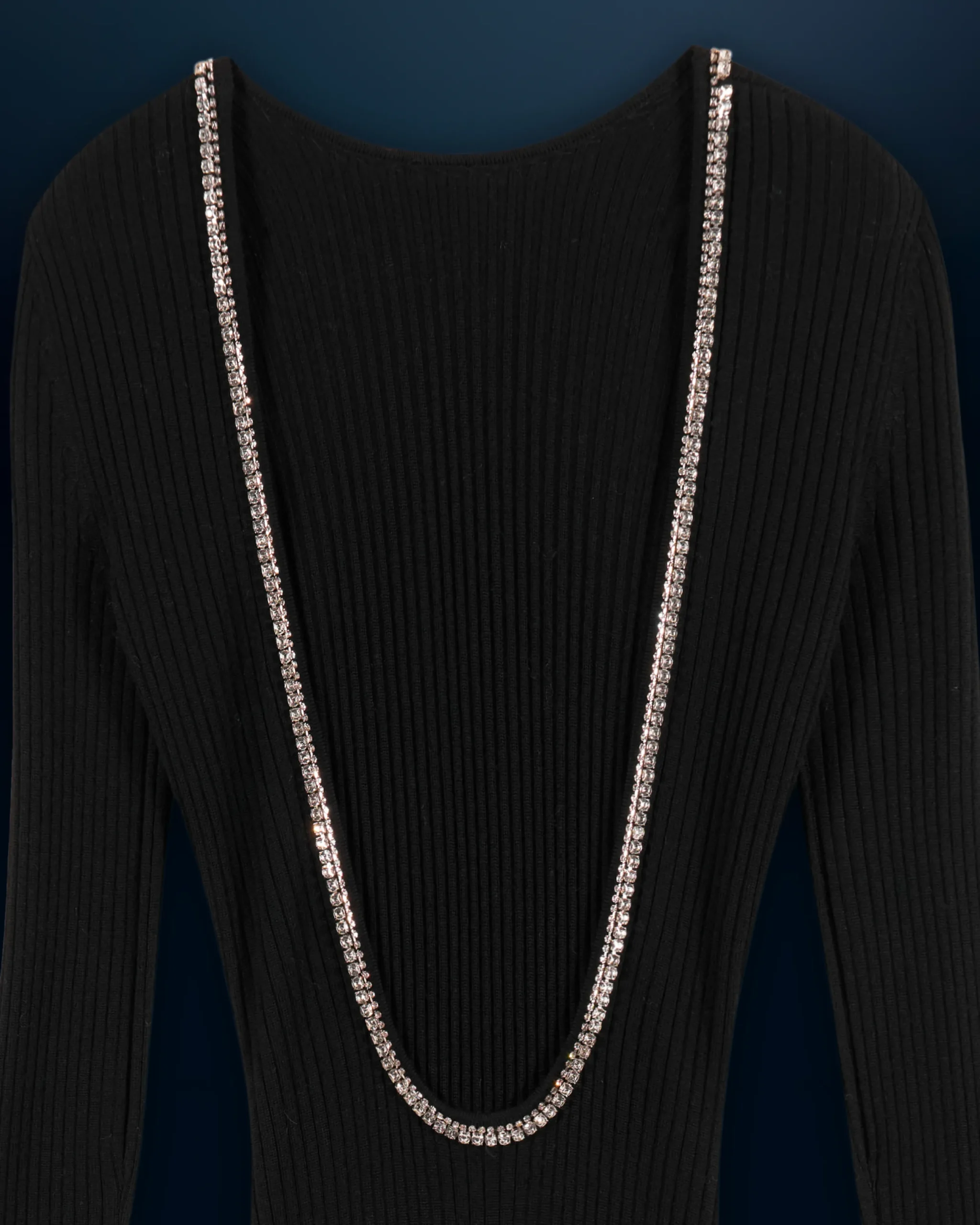 FROM FUTURE Robe Longue Manches Longues Noir Flash Sale