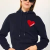 FROM FUTURE Sweatshirt Hoodie Coeur Navy Best Sale